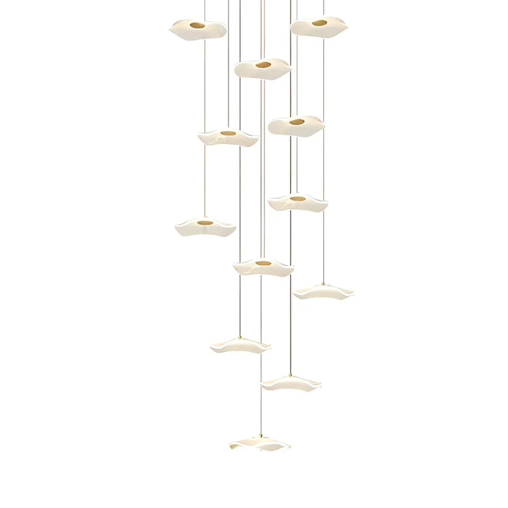 Small Acrylic Lotus Leaves LED Creative Modern Staircase Chandelier