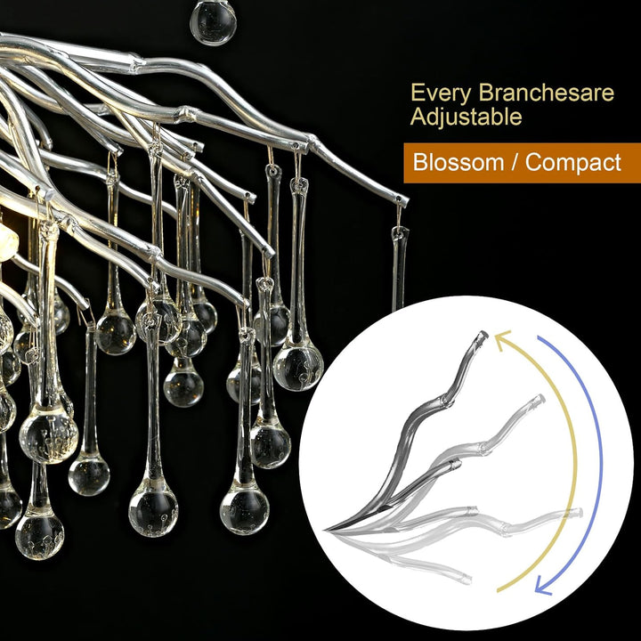 Small Rain Tree Branch Chandelier 23" 47"