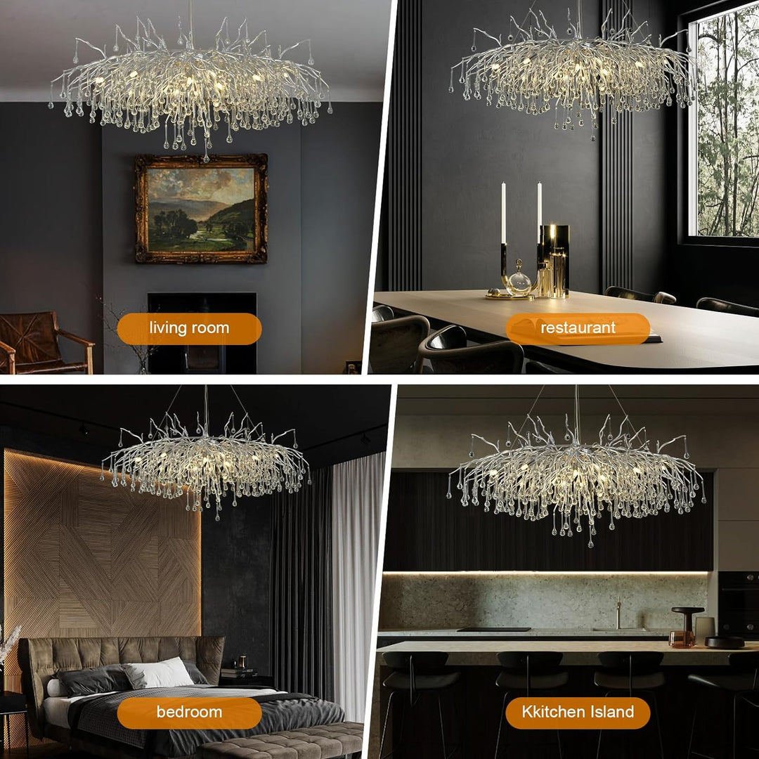 Small Rain Tree Branch Chandelier 23" 47"