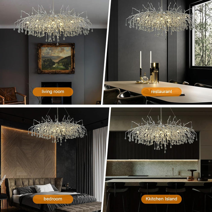 Small Rain Tree Branch Chandelier 23" 47"