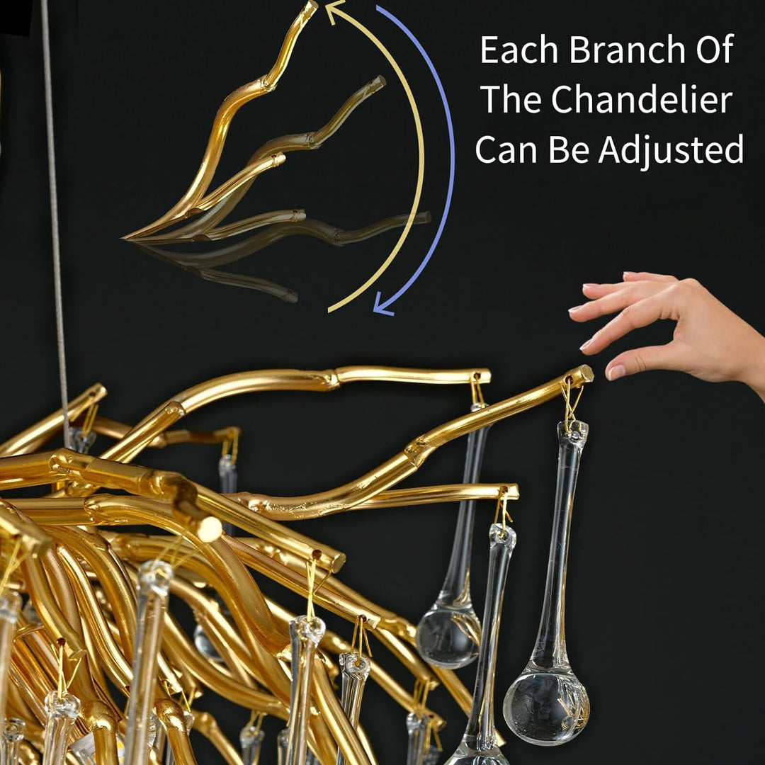 Small Rain Tree Branch Chandelier 23" 47"
