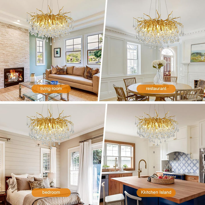 Small Rain Tree Branch Chandelier 23" 47"