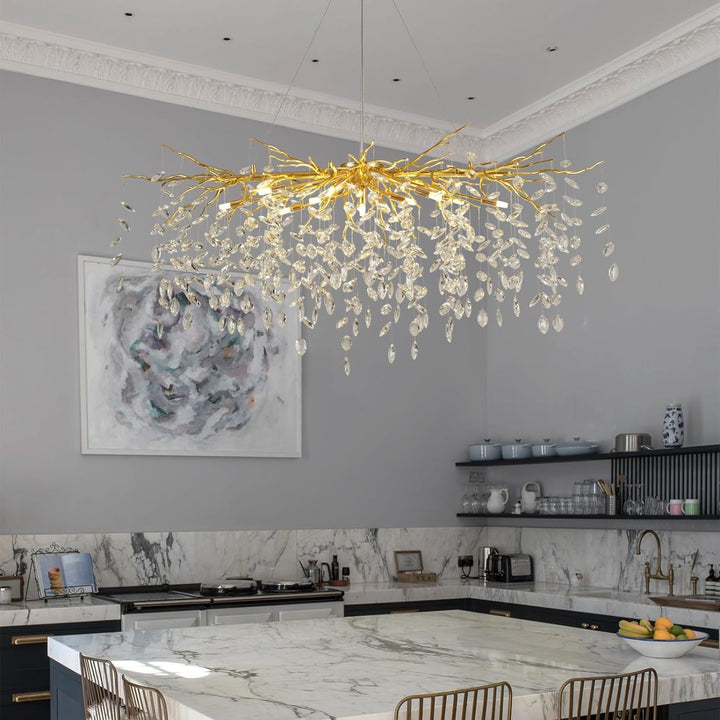 Small Rain Tree Branch Chandelier 23" 47"