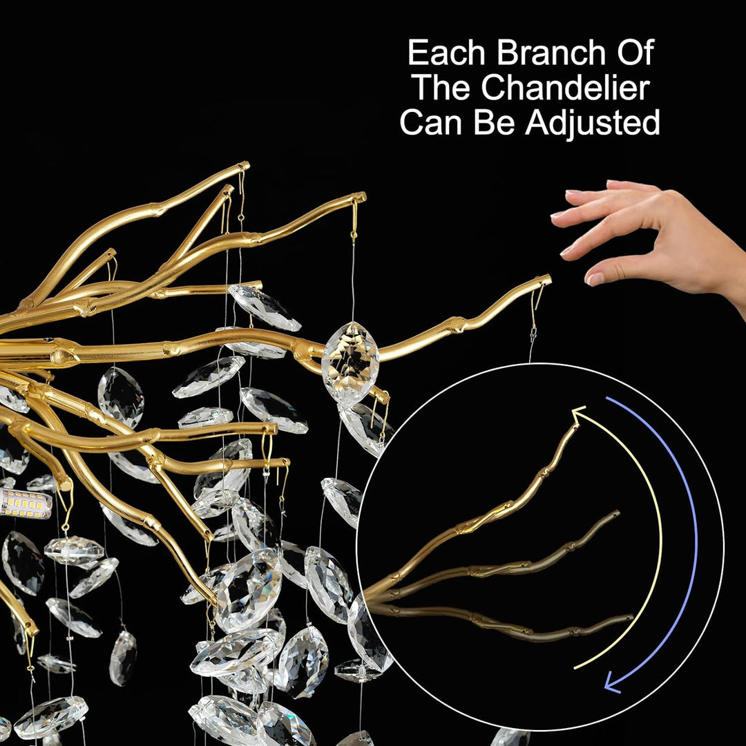 Small Rain Tree Branch Chandelier 23" 47"