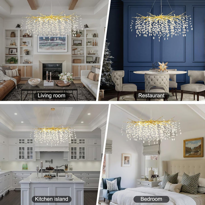 Small Rain Tree Branch Chandelier 23" 47"