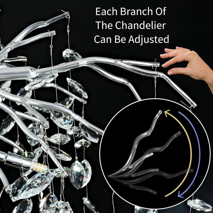 Small Rain Tree Branch Chandelier 23" 47"