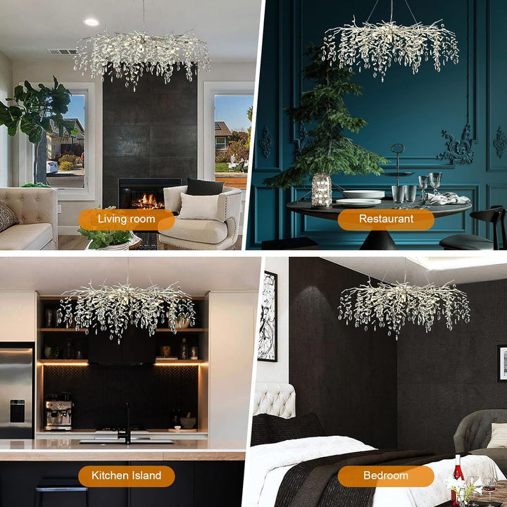 Small Rain Tree Branch Chandelier 23" 47"