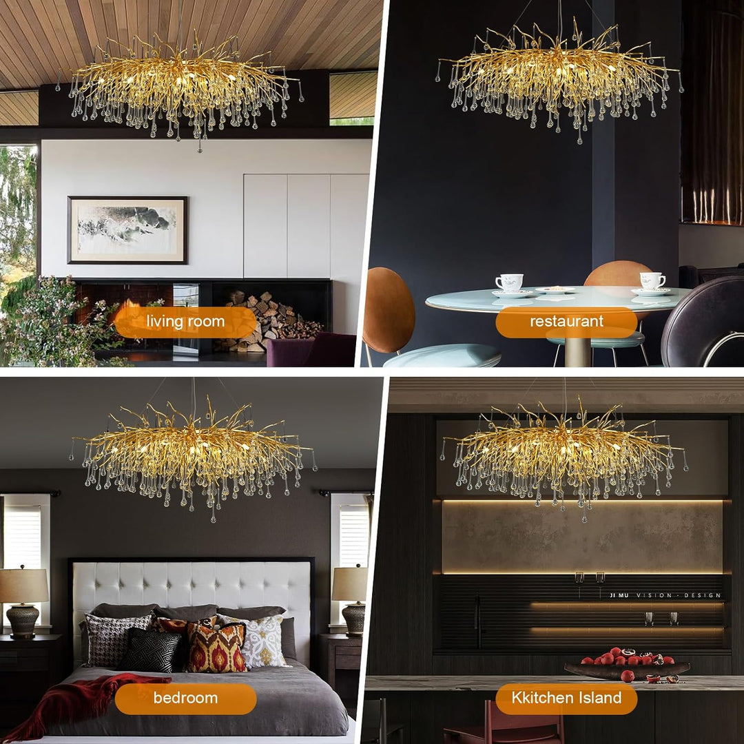 Small Rain Tree Branch Chandelier 23" 47"