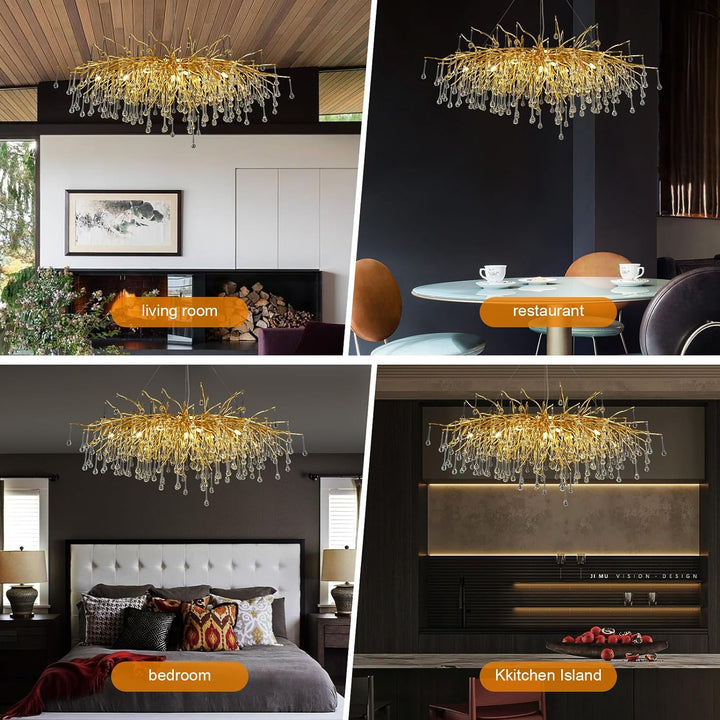 Small Rain Tree Branch Chandelier 23" 47"
