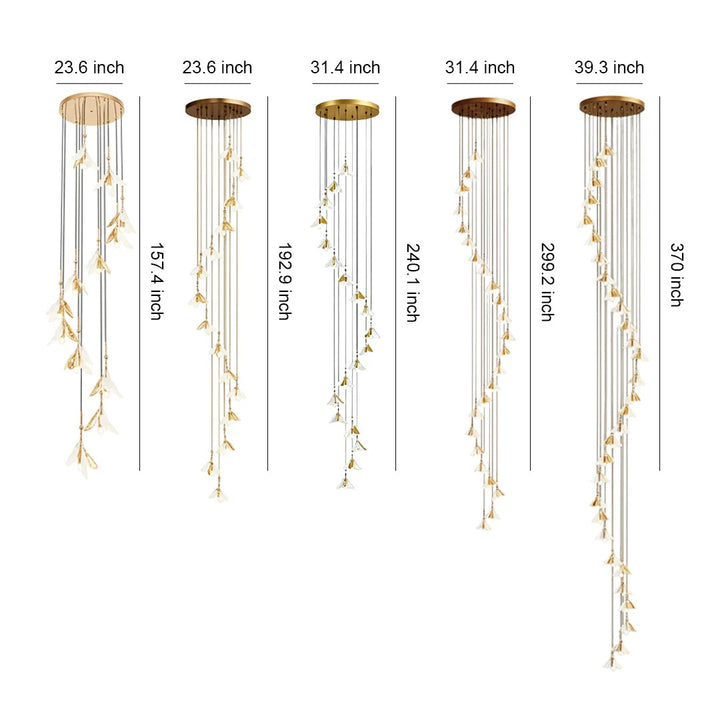 Staircase Chandelier Ideas Art Ceramic Flower Ceiling Light