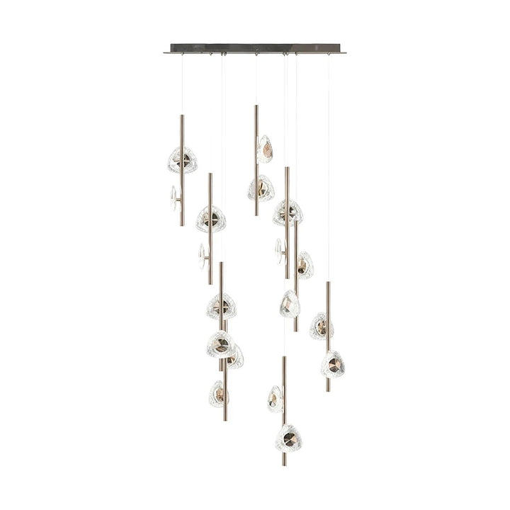 Staircase Crystal Chandelier Modern Aluminum Ceiling Light