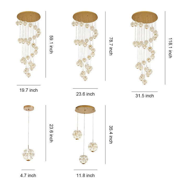 Staircase Crystal Chandelier Modern Luxury High Ceiling Light