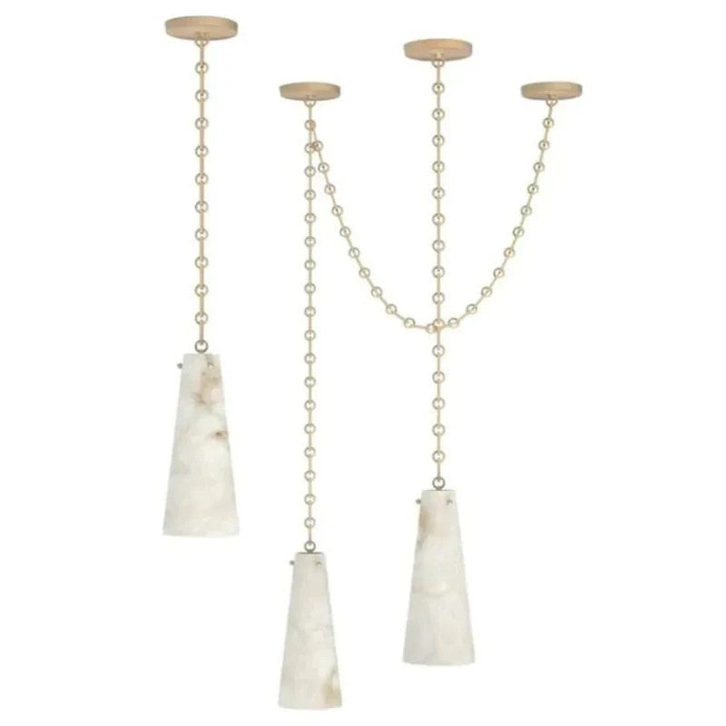 Alabaster Contemporary Vintage 3-Light Pendant