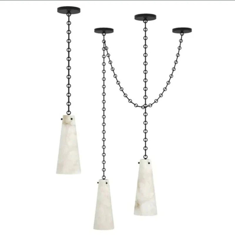 Alabaster Contemporary Vintage 3-Light Pendant