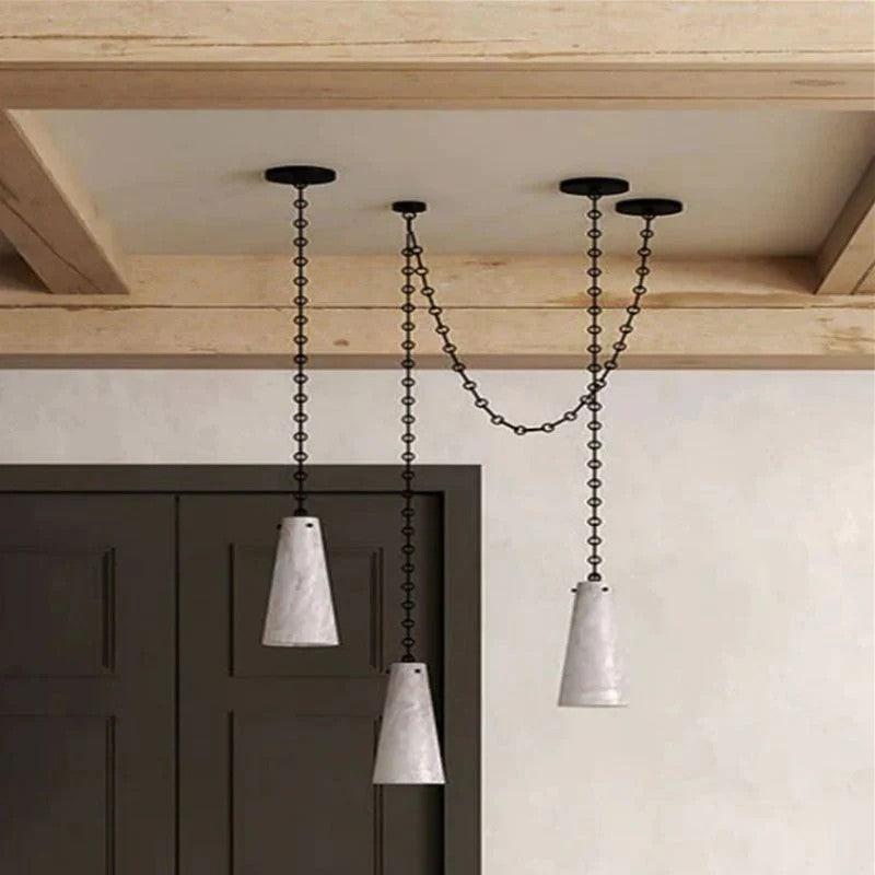 Alabaster Contemporary Vintage 3-Light Pendant