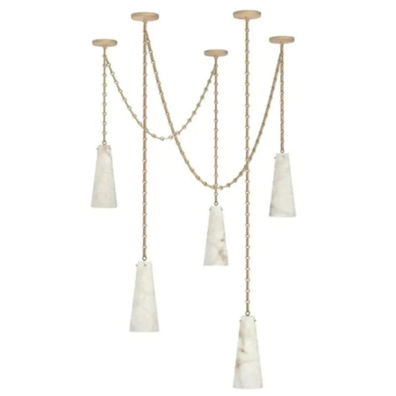 Alabaster Contemporary Vintage 5-Light Pendant