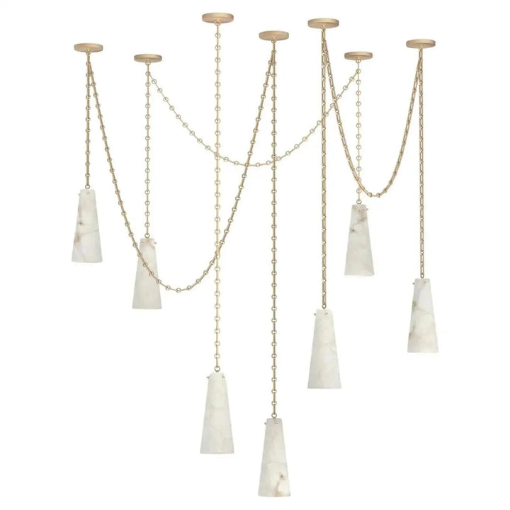 Alabaster Contemporary Vintage 7-Light Pendant