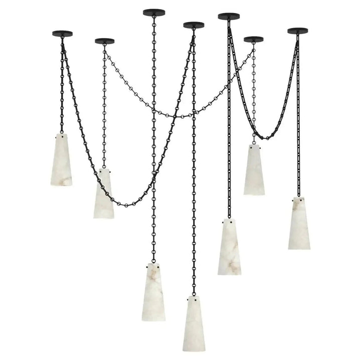 Alabaster Contemporary Vintage 7-Light Pendant