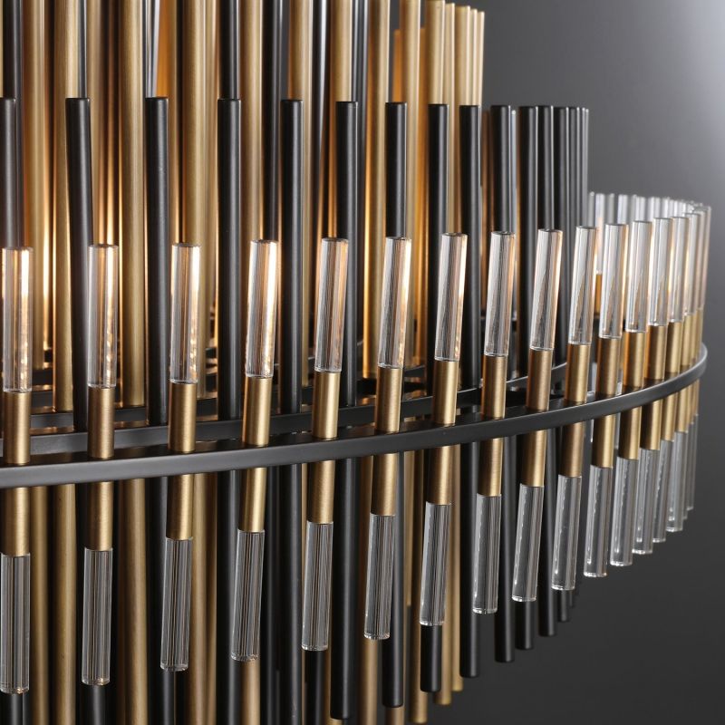 Sturdy Metal Tubes Round Chandelier 32" D