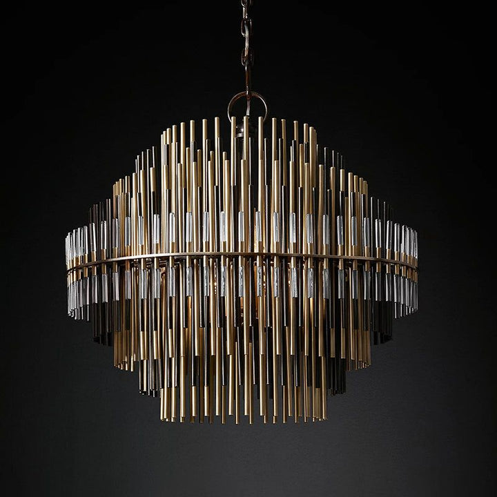 Sturdy Metal Tubes Round Chandelier 24" D