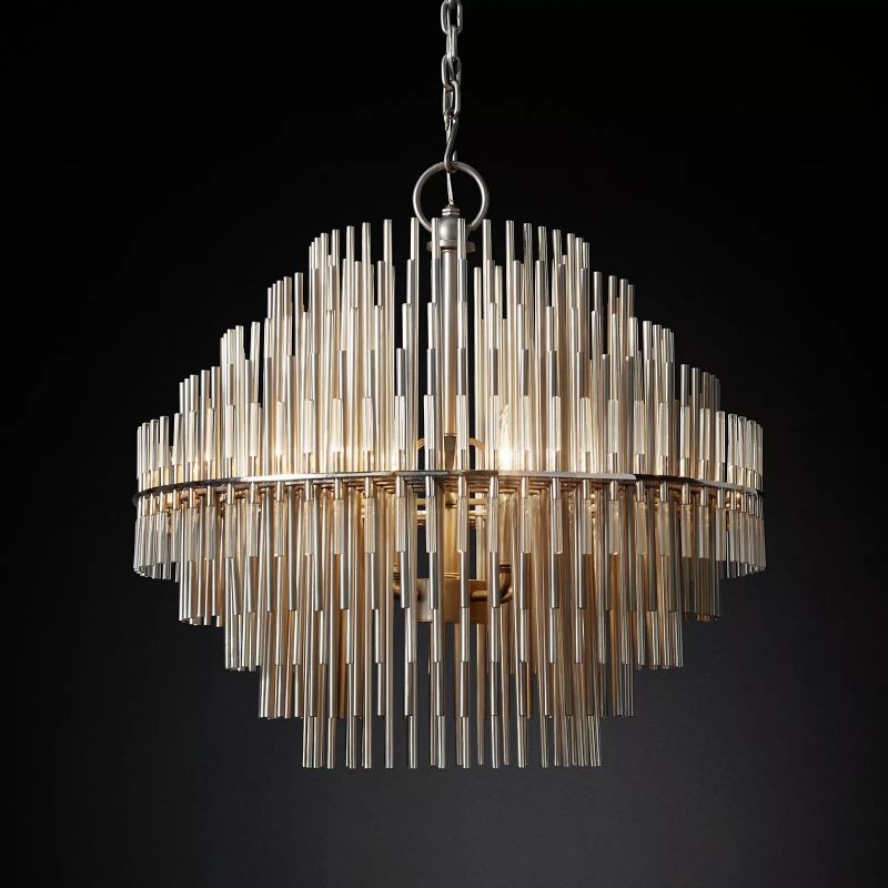 Sturdy Metal Tubes Round Chandelier 24" D