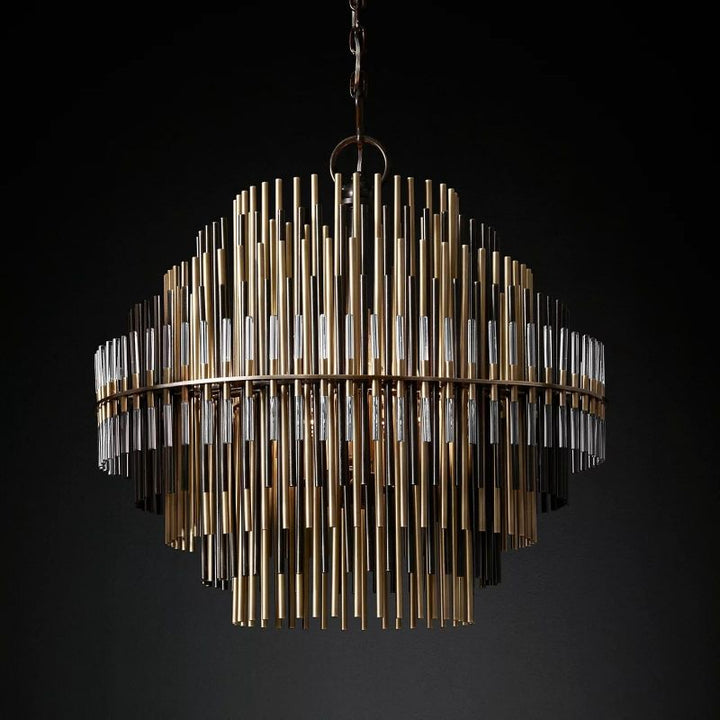 Sturdy Metal Tubes Round Chandelier 24" D