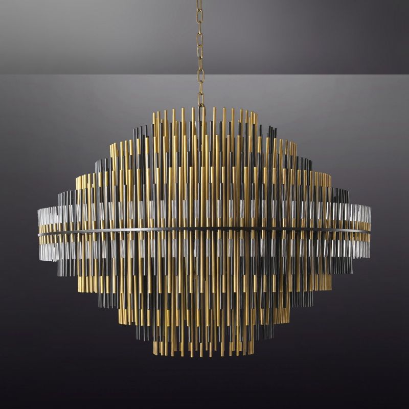 Sturdy Metal Tubes Round Chandelier 32" D