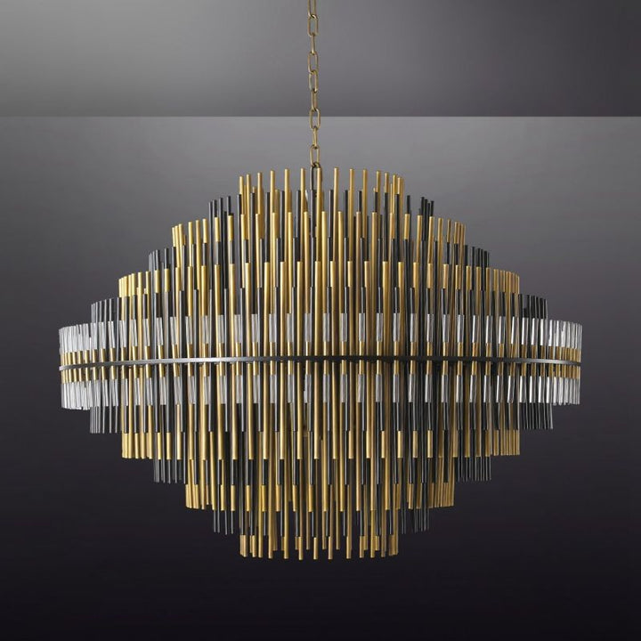 Sturdy Metal Tubes Round Chandelier 32" D
