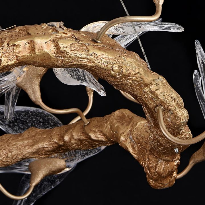 Swallow Glass Tree Branch Round Chandelier