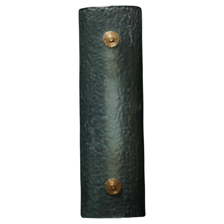 Teal Murano Wall Sconce with Brass Accents