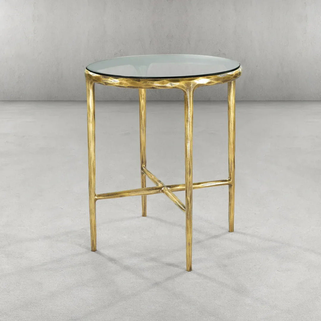 Thaddeus Glass Round Side Table 18" 22"
