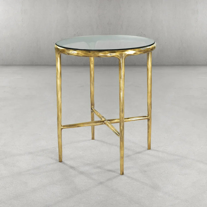 Thaddeus Glass Round Side Table 18" 22"
