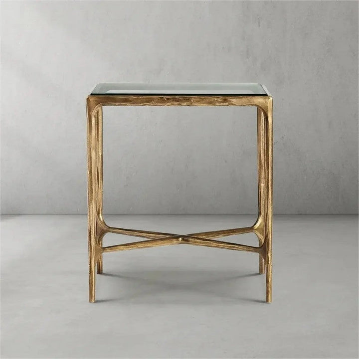 Thaddeus Glass Square Side Table 18" 22"