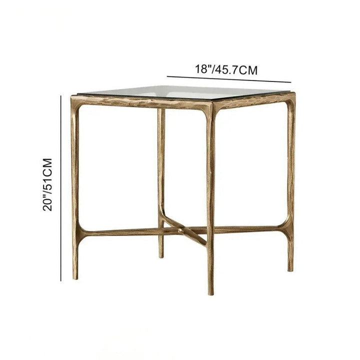 Thaddeus Glass Square Side Table 18" 22"