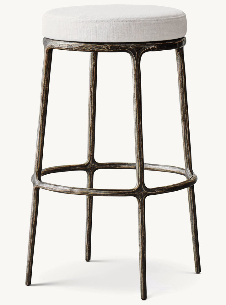 Thaddeus Backless Fabric Swivel Bar and Counter Stool Living Room