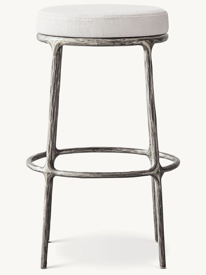 Thaddeus Backless Fabric Swivel Bar and Counter Stool Living Room