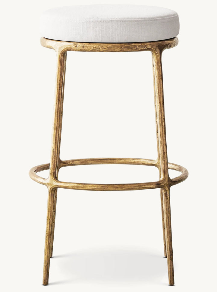 Thaddeus Backless Fabric Swivel Bar and Counter Stool Living Room