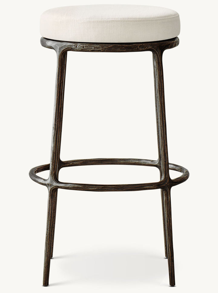 Thaddeus Backless Fabric Swivel Bar and Counter Stool Living Room