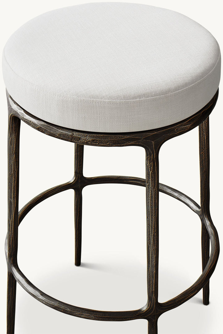Thaddeus Backless Fabric Swivel Bar and Counter Stool Living Room