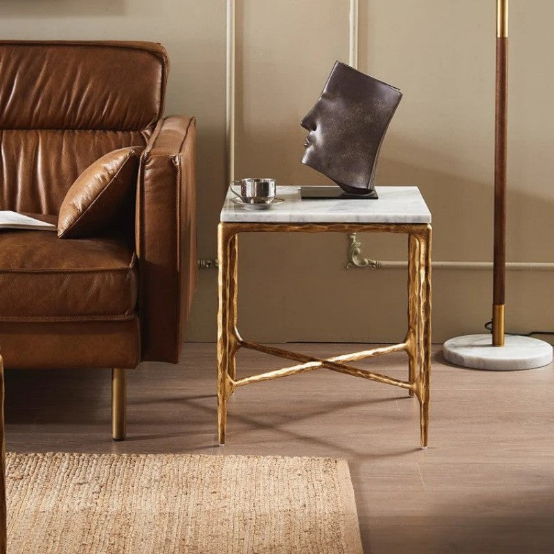 Thaddeus Marble Square Side Table 18" 22"