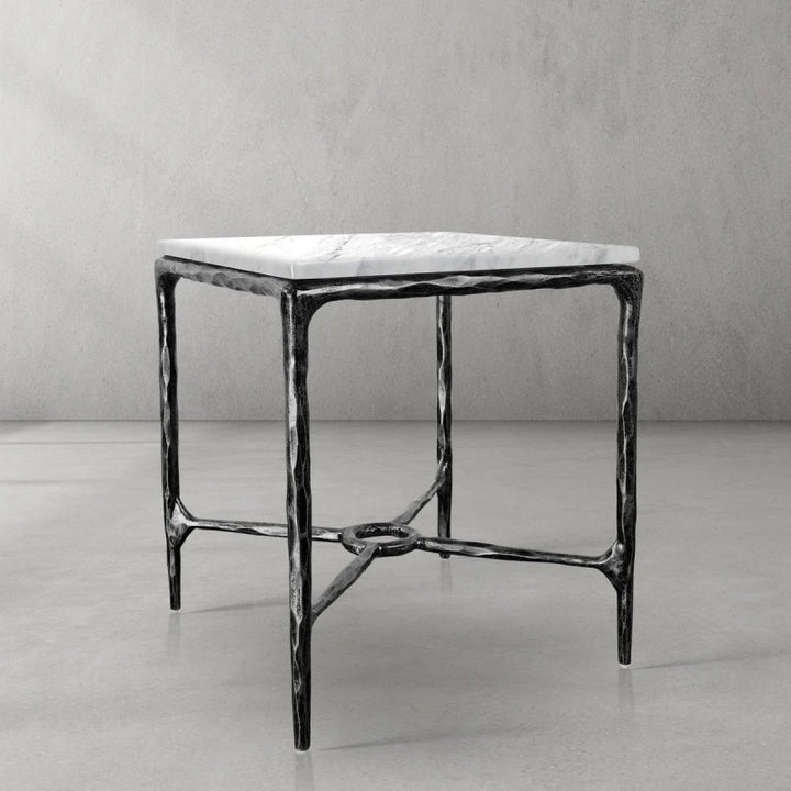 Thaddeus Marble Square Side Table 18" 22"