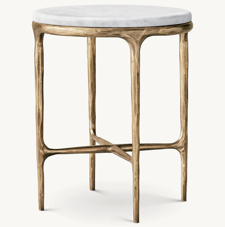 Thaddeus Marble Round Side Table For living Room