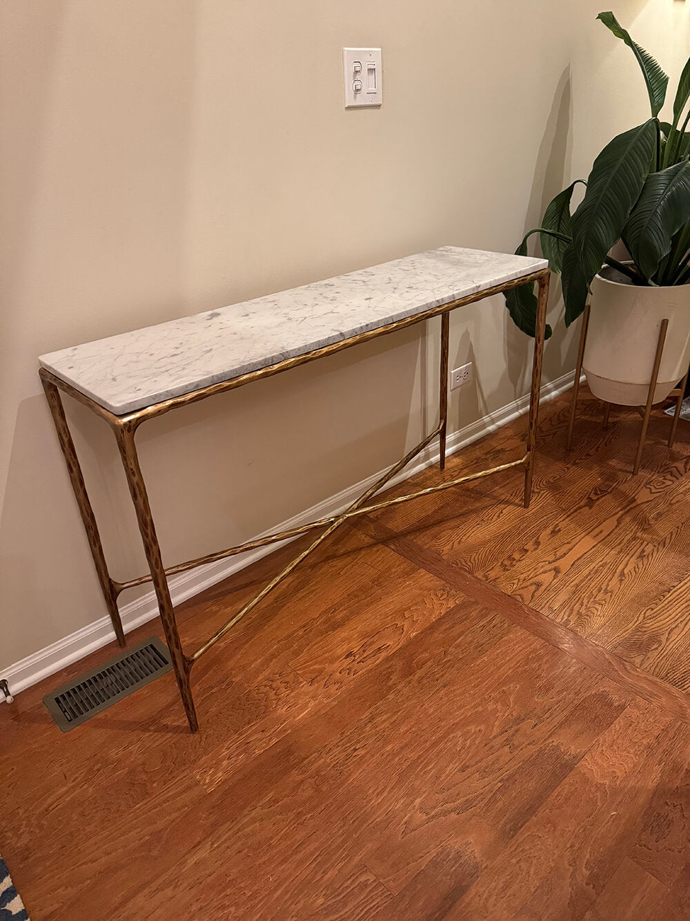 Thaddies Rectangle Marble Console Table