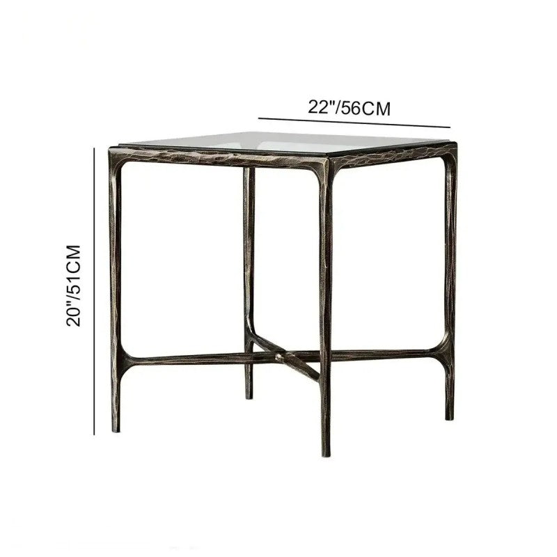 Thomson Glass Square Side Table 18" 22"