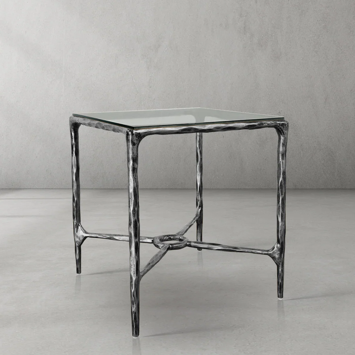 Thomson Glass Square Side Table Overhang