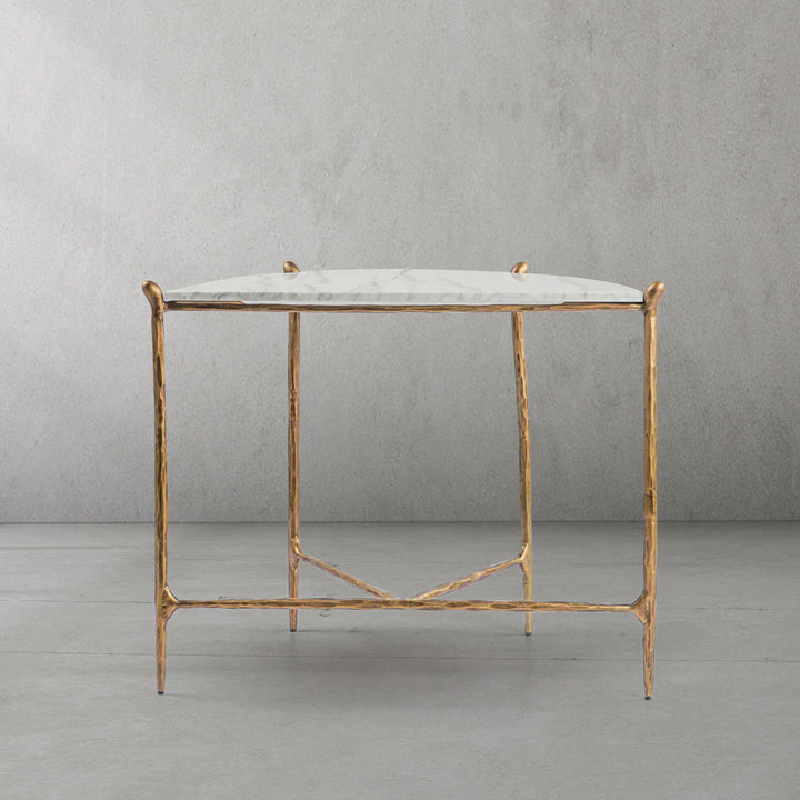 Thomson Horn Semi-Circle Marble Console Table