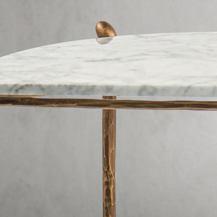 Thomson Horn Semi-Circle Marble Console Table