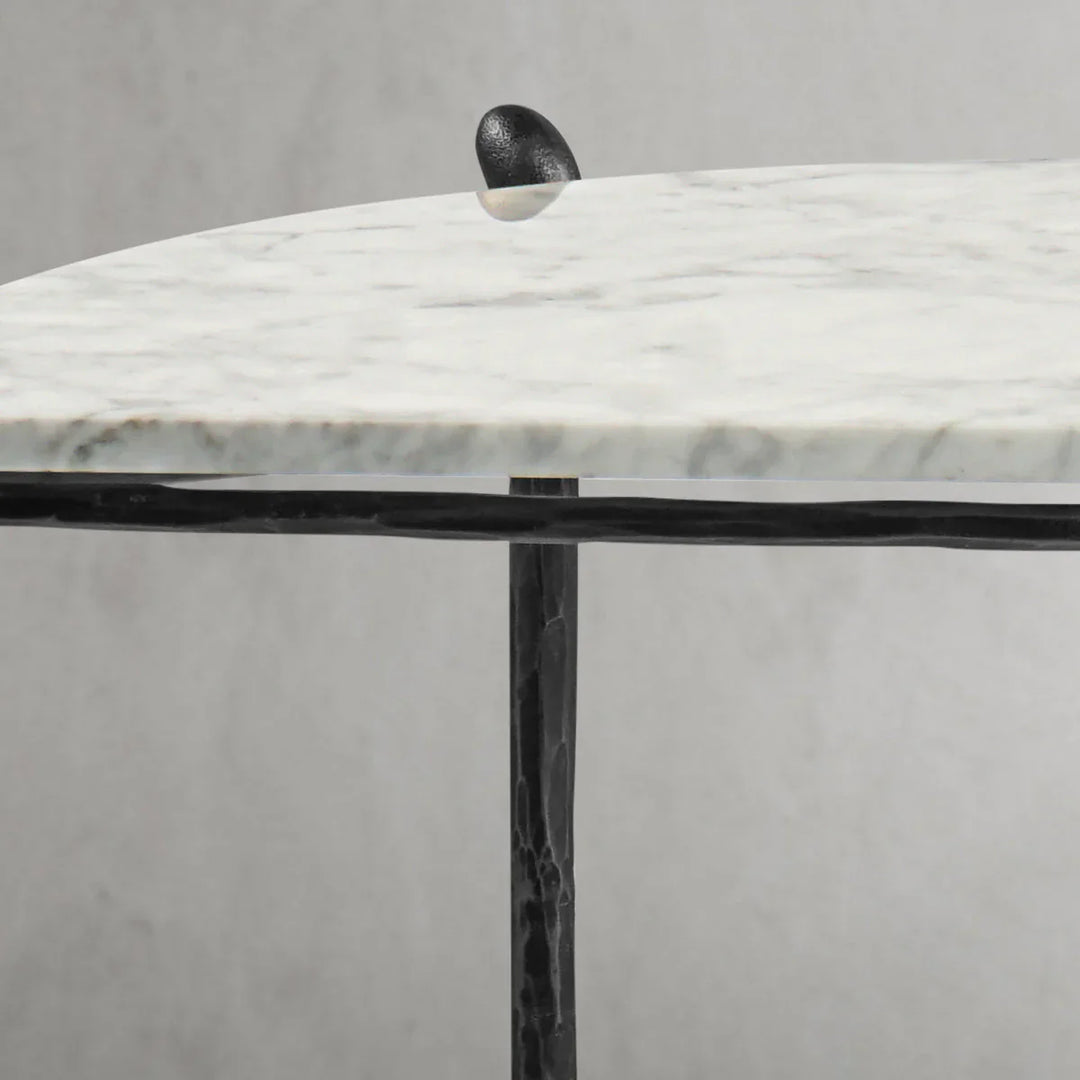 Thomson Horn Semi-Circle Marble Console Table