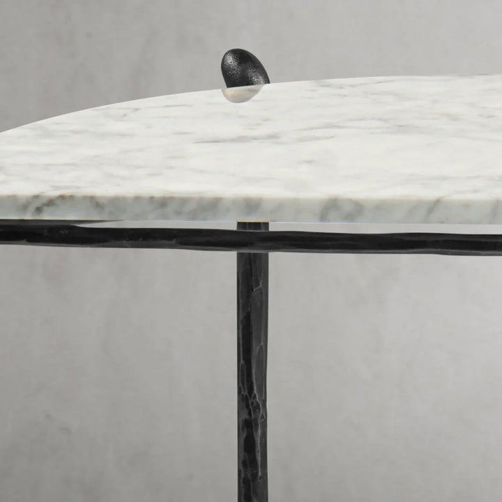 Thomson Horn Semi-Circle Marble Console Table