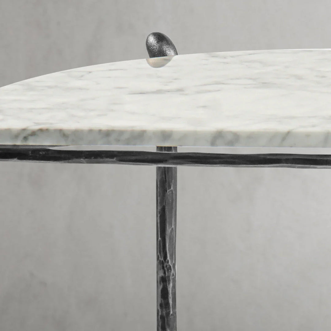 Thomson Horn Semi-Circle Marble Console Table